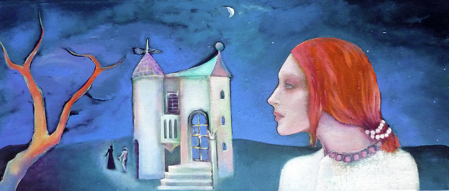 Castle Painting - Mystical night by Elena Bardina