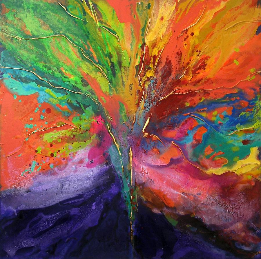 Mystical Tree Painting by Caroline Ashwood