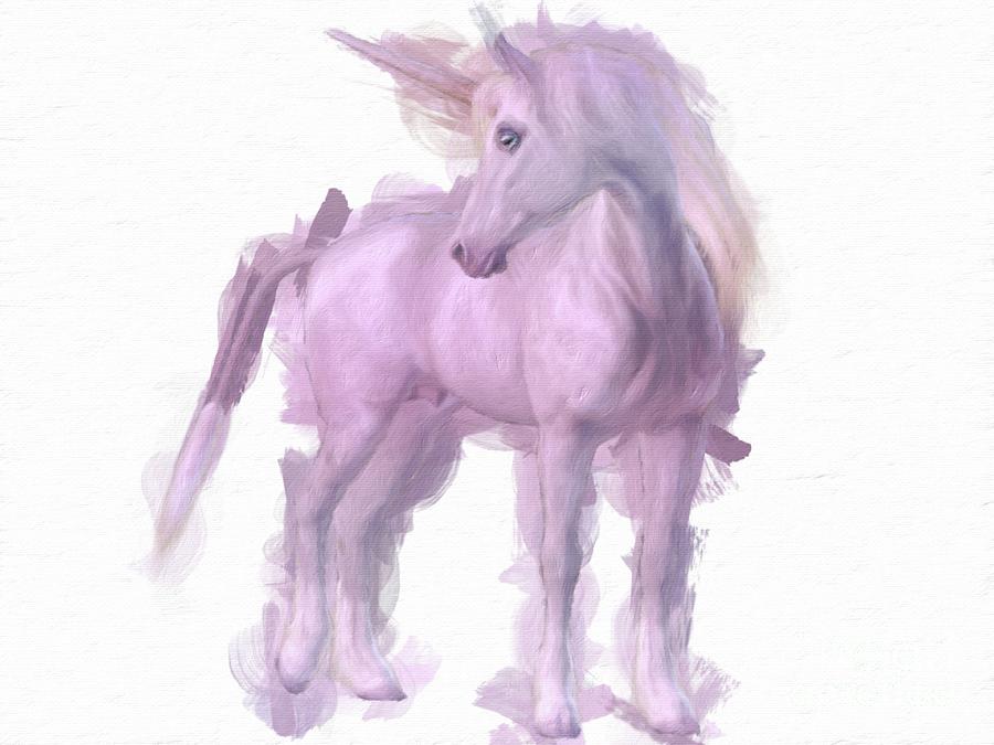 Fantasy Painting - Mystical Unicorn by Mary Bassett by Esoterica Art Agency