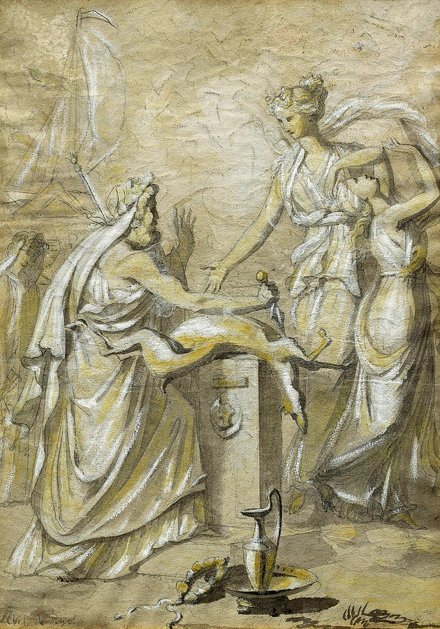 Mythological Scenes Drawing by Abel de Pujol