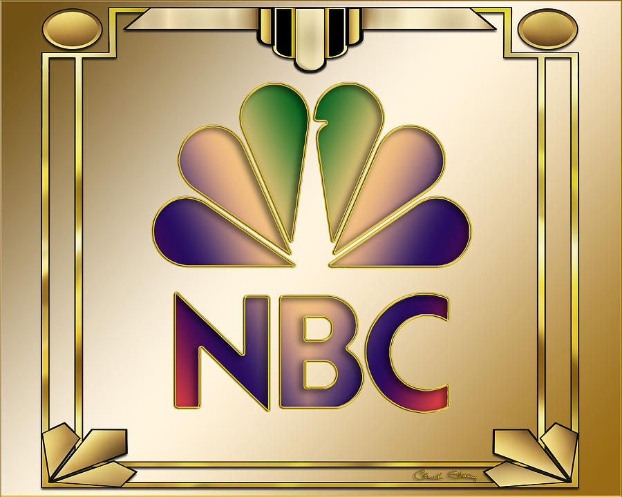 N B C Logo - Art Deco Digital Art by Chuck Staley