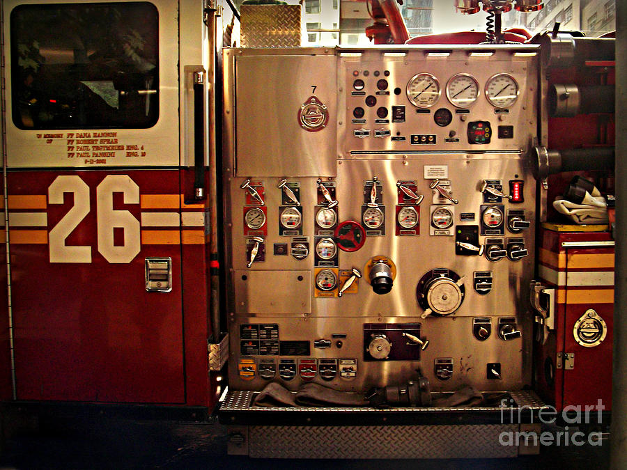 New York City Photograph - N Y C Fire Engine Digits and Dials by Miriam Danar