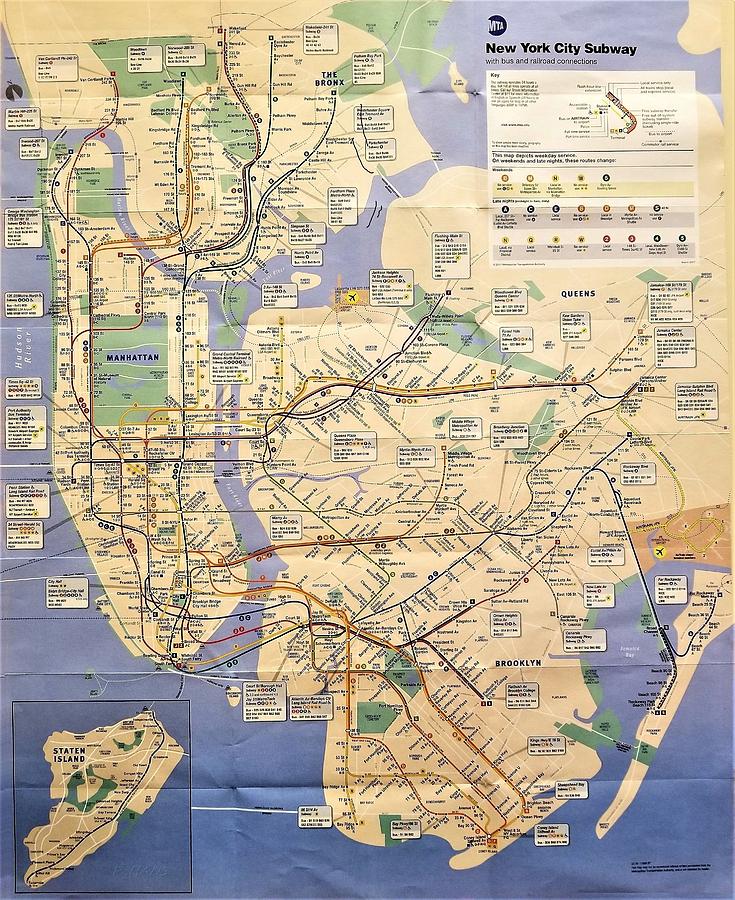 N Y C Subway Map Photograph