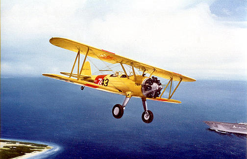 Aviation Painting - N2s 3 Over Hampton Roads by Marc Stewart Aviation Painting - N2s 3 Over Hampton Roads by Marc Stewart