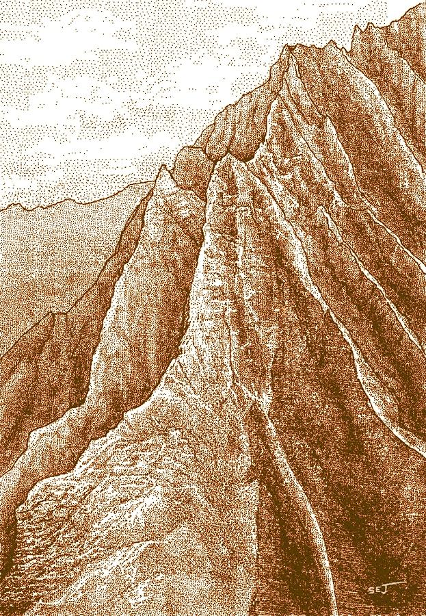 Na Pali Cliffs sienna Digital Art by Stephen Jorgensen