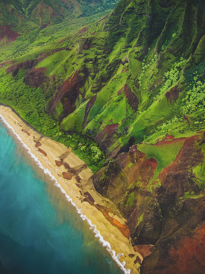 Na Pali Coast Aerial Photograph by Andy Konieczny