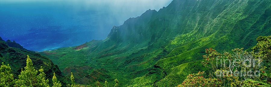 na Pali coast Kailua lookout kauai Hawaii Photograph by Tom Jelen
