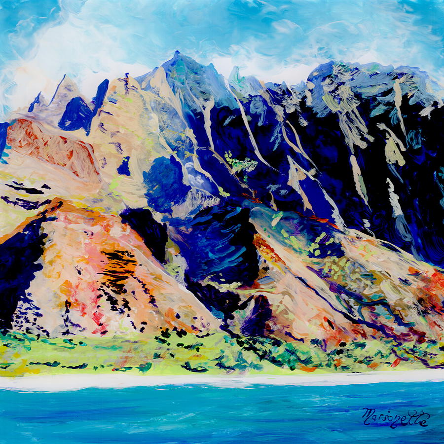 Kauai Mountains Painting - Na Pali Coast by Marionette Taboniar