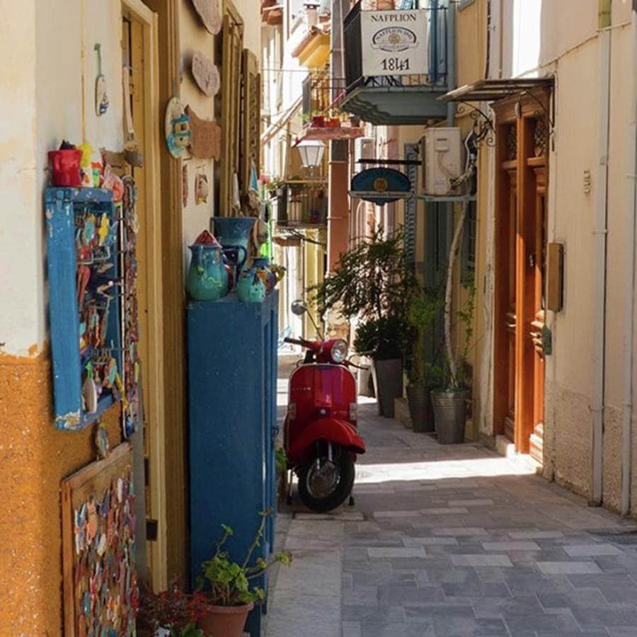 Travel Photograph - Nafplio Street Scene by Andrea Griffin