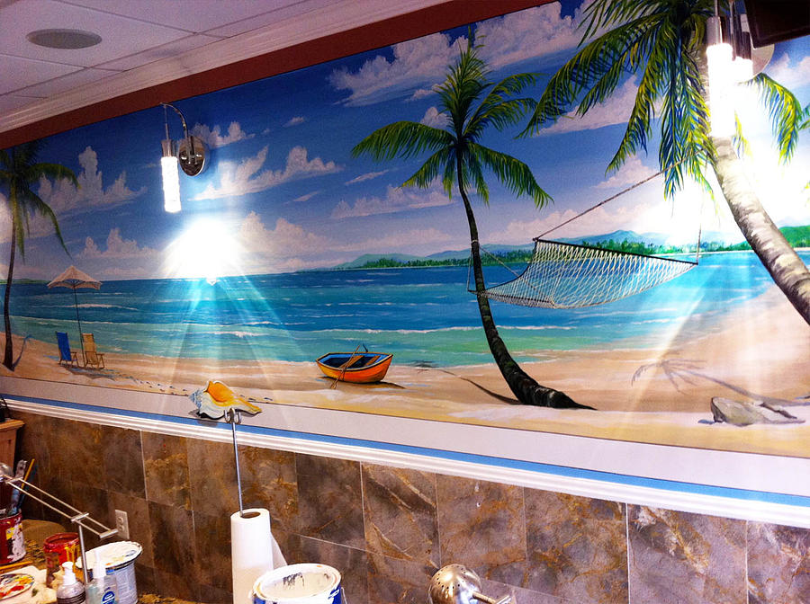 Nail Salon mural Painting by Keith Naquin