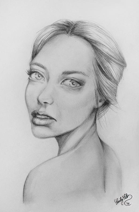 pencil drawing of naked women