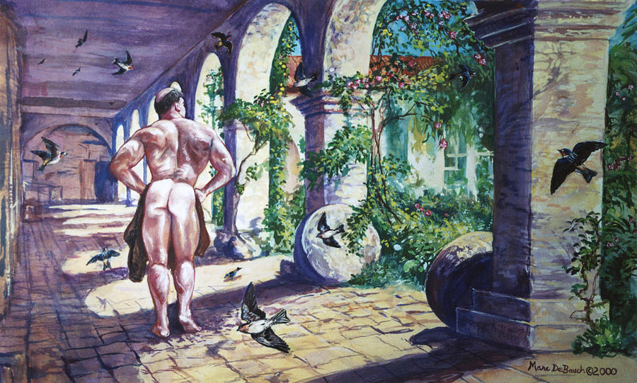 Naked in the Cloisters Painting by Marc DeBauch
