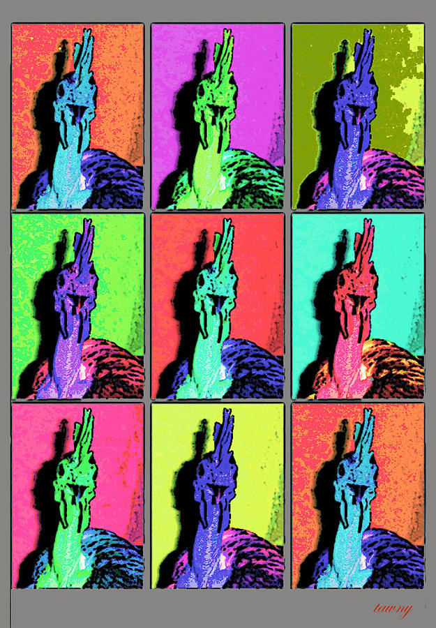 Naked neck rooster Warhol style Photograph by Susan Baker