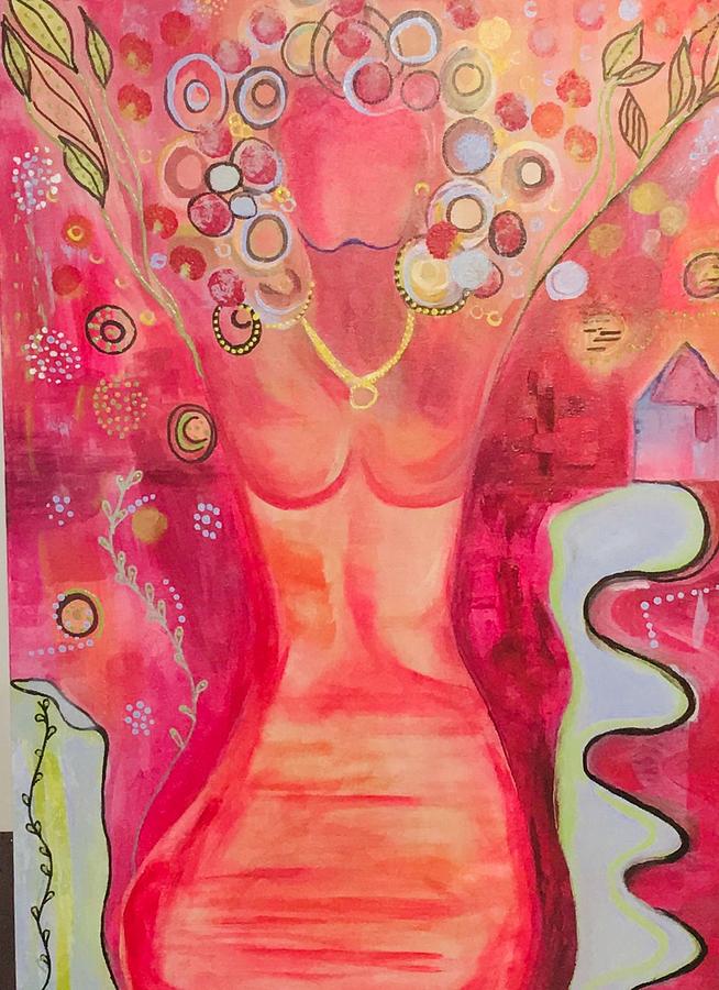 Nude Woman New Life Painting by Mitzi Borota