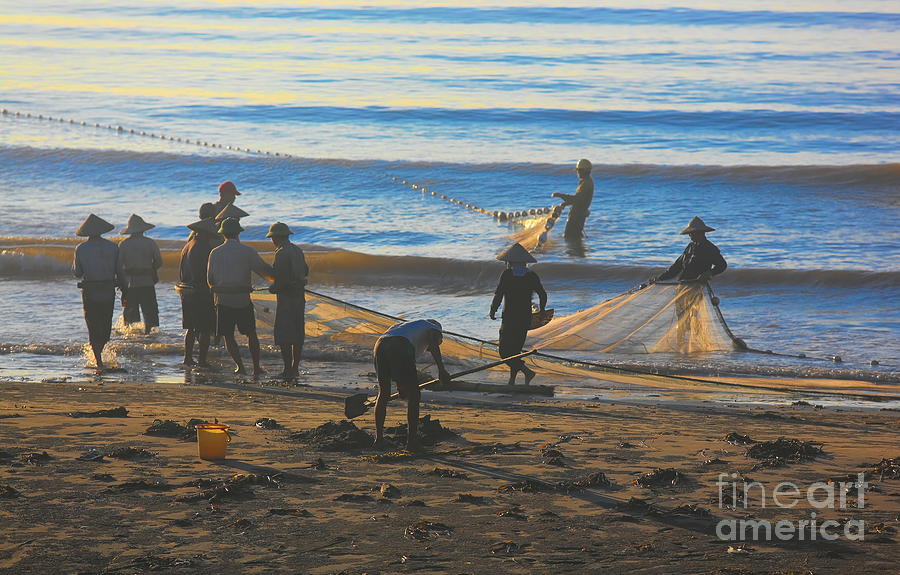 Nam Dinh Region Fishermen start their day Vietnam Photograph by Chuck Kuhn