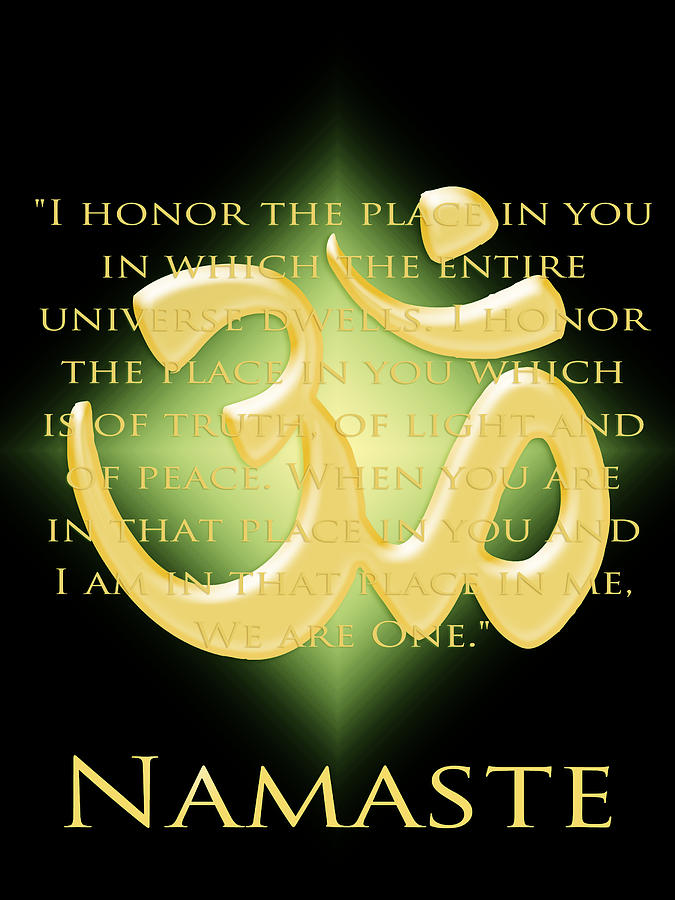 Namaste on Black Digital Art by Hermes Fine Art