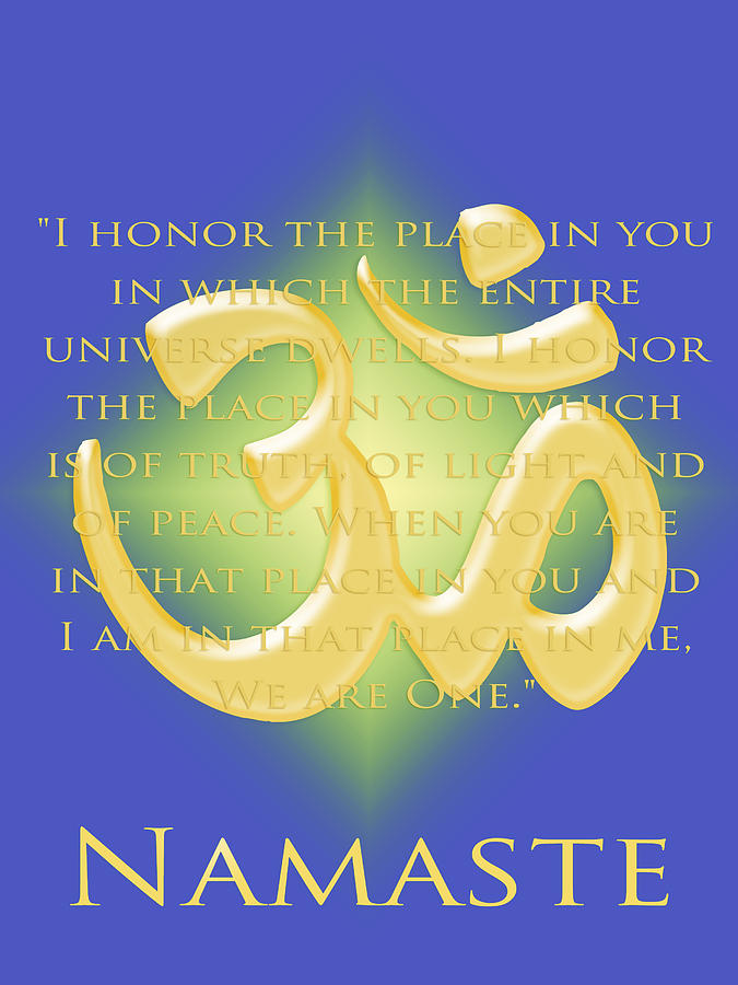 Namaste on Blue Digital Art by Hermes Fine Art