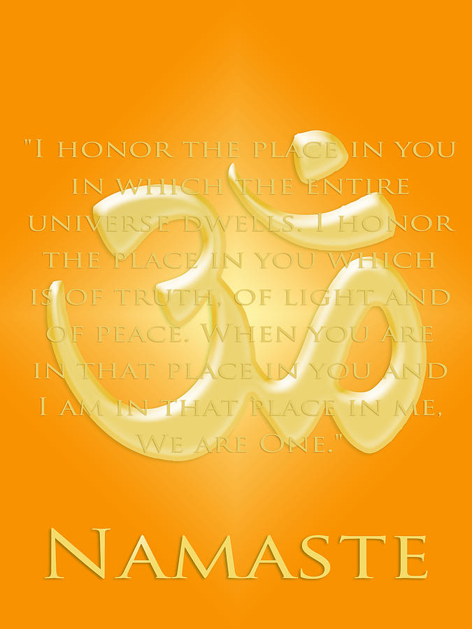 Namaste on Gold Digital Art by Hermes Fine Art