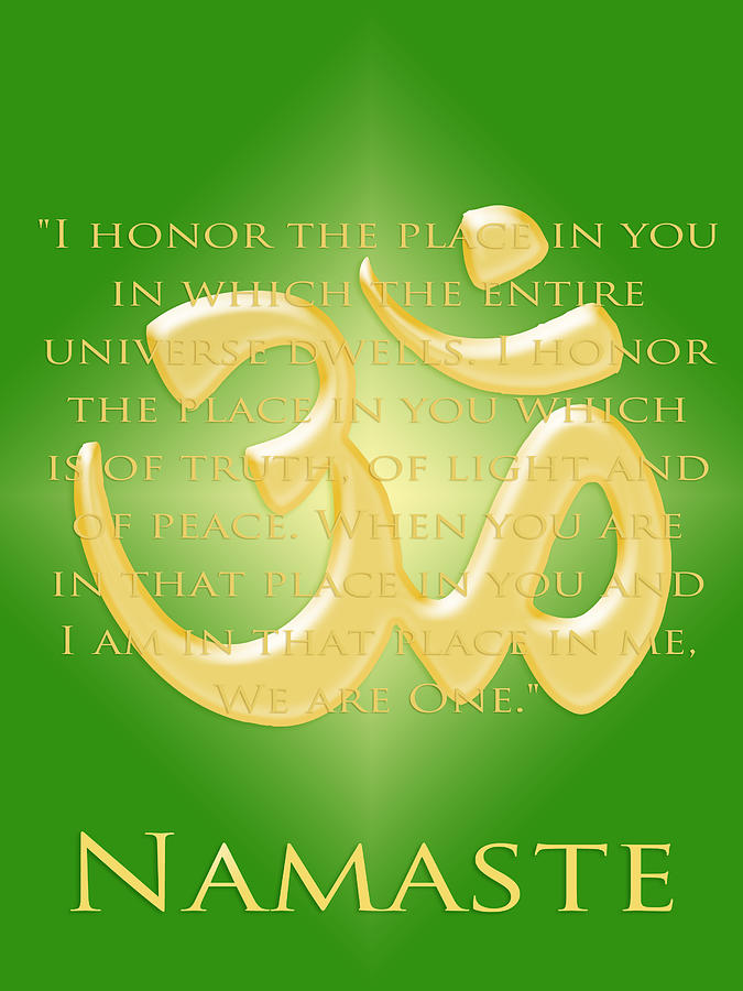 Namaste on Green Digital Art by Hermes Fine Art