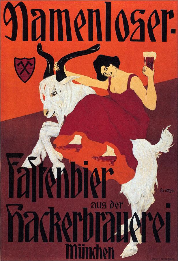 Namenloser - Fastenbier - Vintage Beer Advertising Poster Mixed Media by Studio Grafiikka
