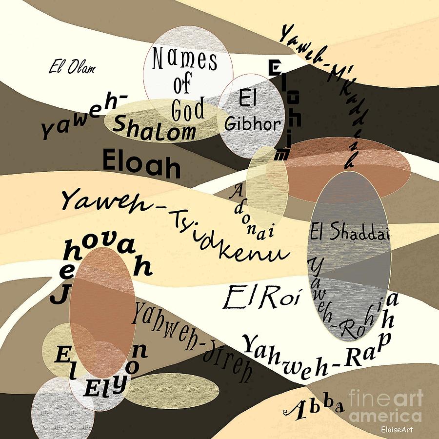Names of God Mixed Media by Eloise Schneider Mote