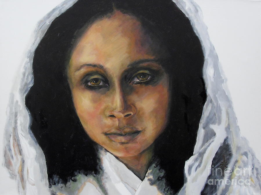 Nana as a Madonna Painting by Jodie Marie Anne Richardson Traugott          aka jm-ART