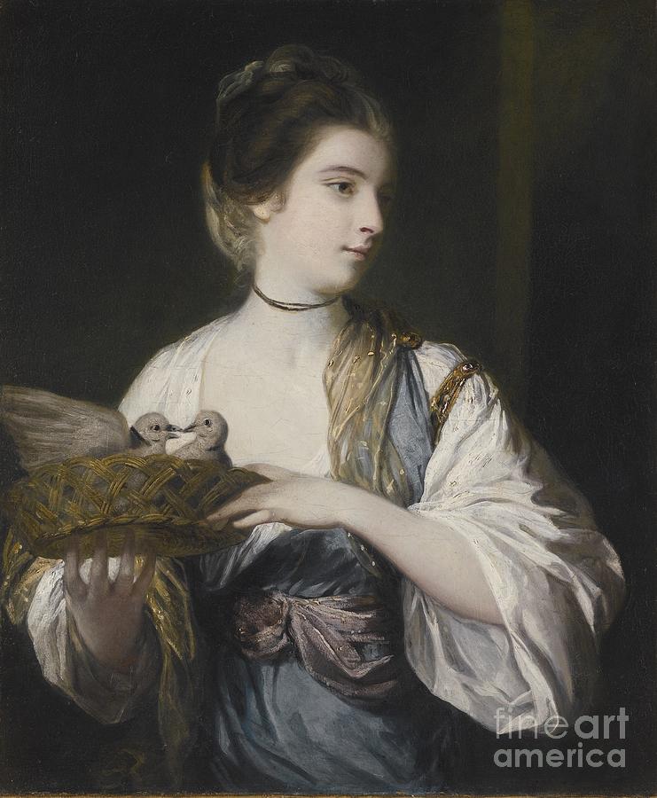 Sir Joshua Reynolds Painting - Nancy Reynolds With Doves by MotionAge Designs