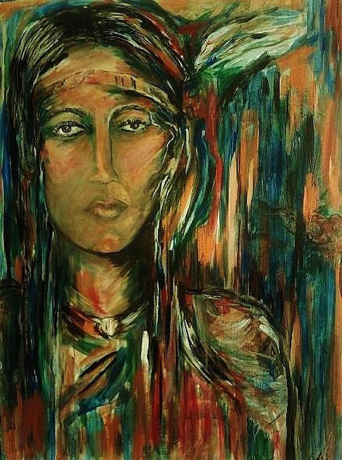 Nancy Ward Beloved Woman Nanye Painting by Dawn Caravetta Fisher