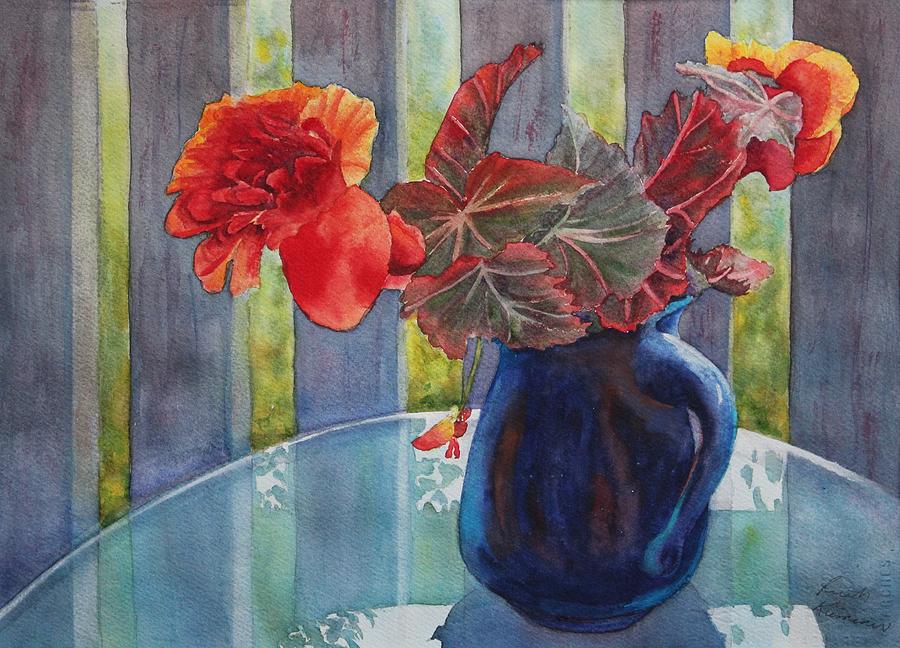 Nancys Begonias Painting by Ruth Kamenev