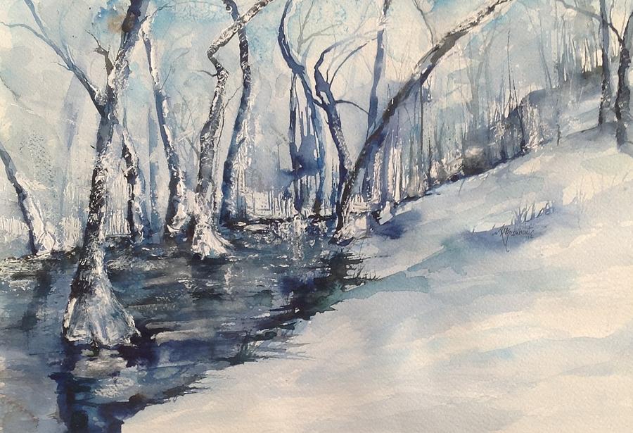 Nancys Creek Winter of 2012 Painting by Robin Miller-Bookhout