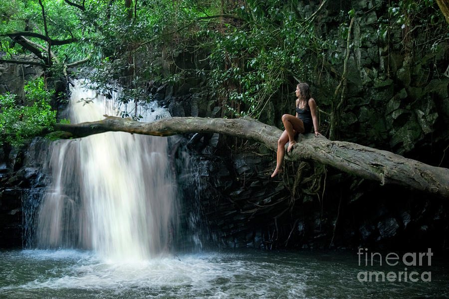 Waterfall Photograph - Nani Wai by RJ Bridges
