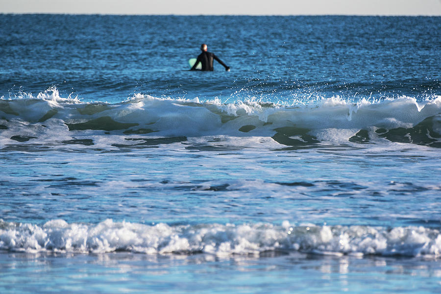 Nantasket Beach Surfer Behind the Wave Hull MA Photograph by Toby McGuire