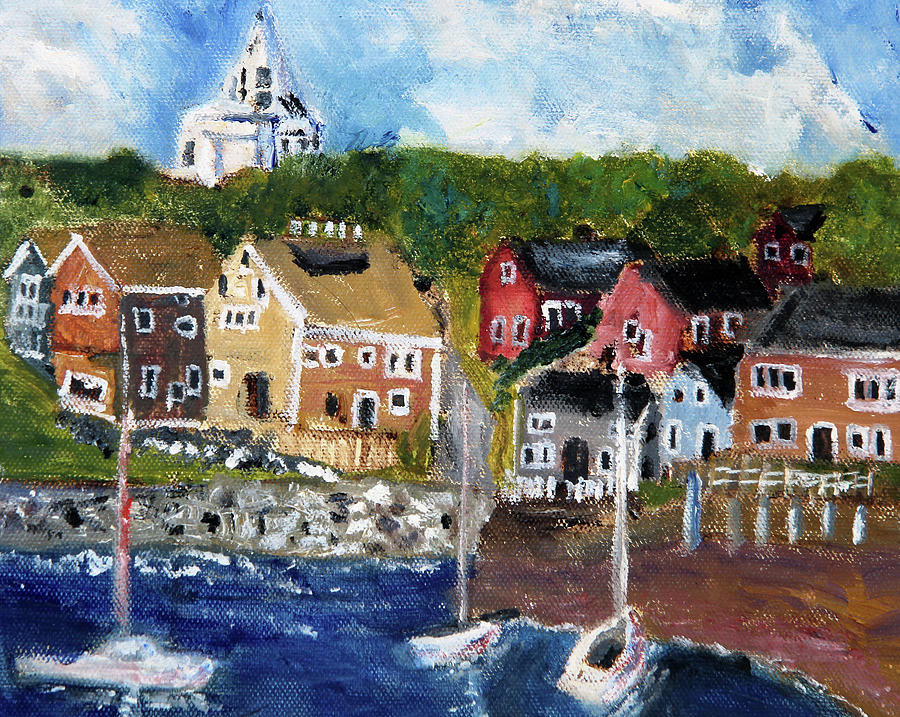 Summer Painting - Nantucket Harbor Scene by Michael Helfen