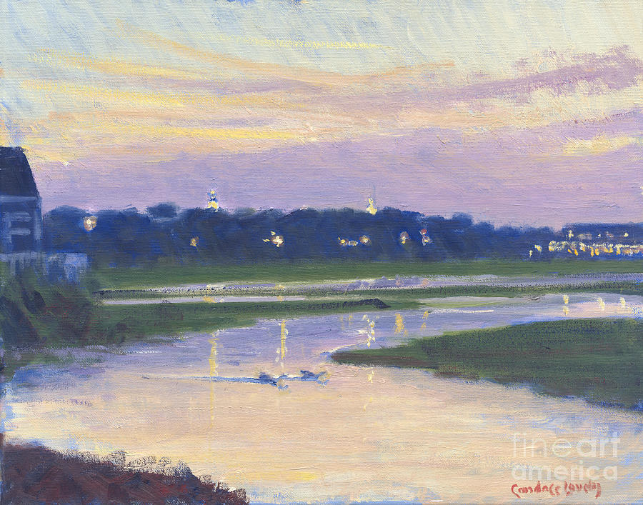 Nantucket Harbor Sunset Painting by Candace Lovely