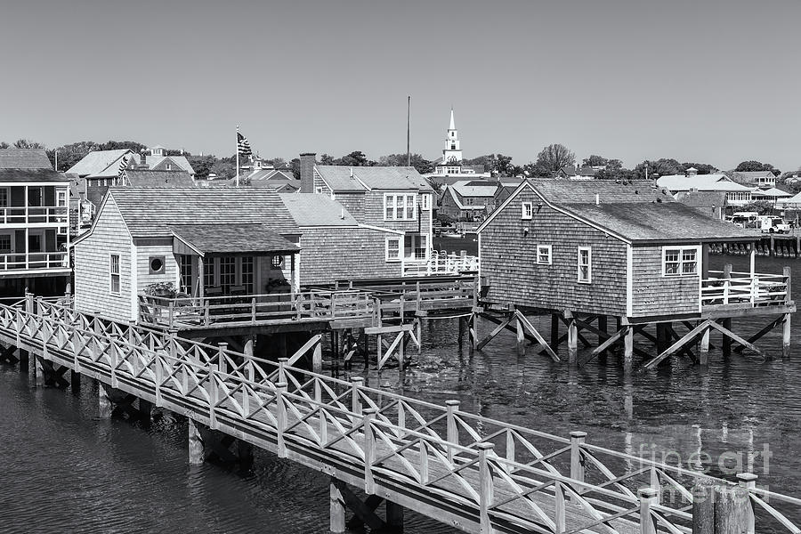 Nantucket Old North Wharf Cottages II Photograph by Clarence Holmes