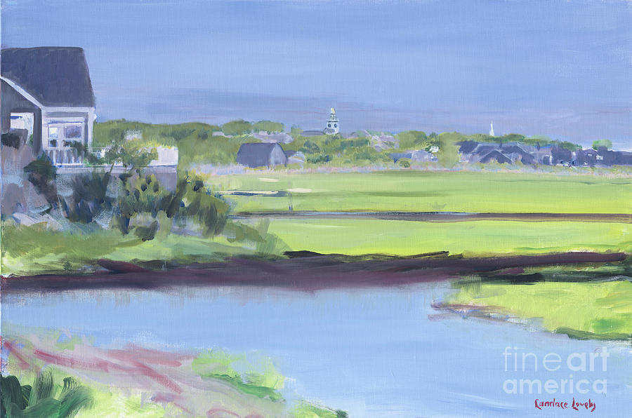Nantucket Town View from the Creek Painting by Candace Lovely