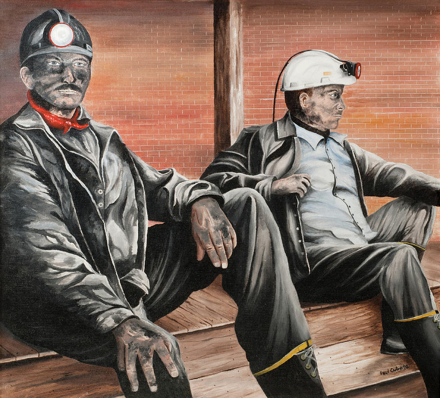 Nanty Glo Coal Miners Painting by Paul Cubeta - Pixels