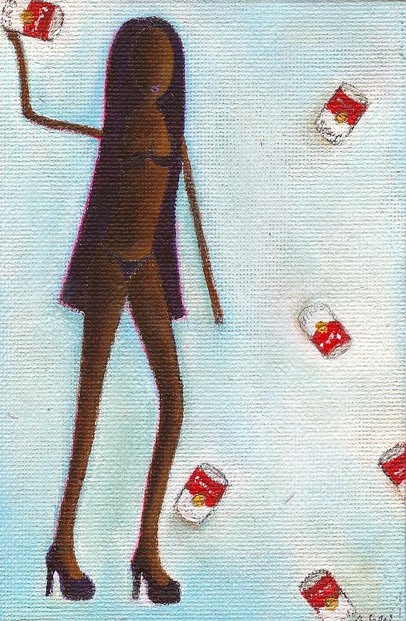 Naomi Throwing Cans of Campbell Soup Painting by Ricky Sencion