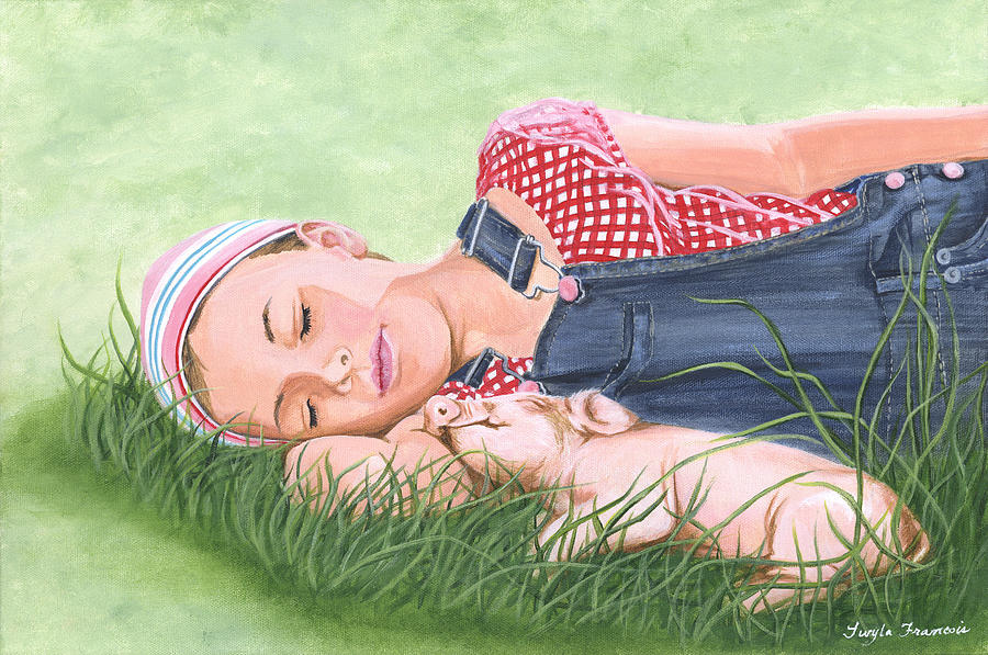 Nap Time Together Painting by Twyla Francois