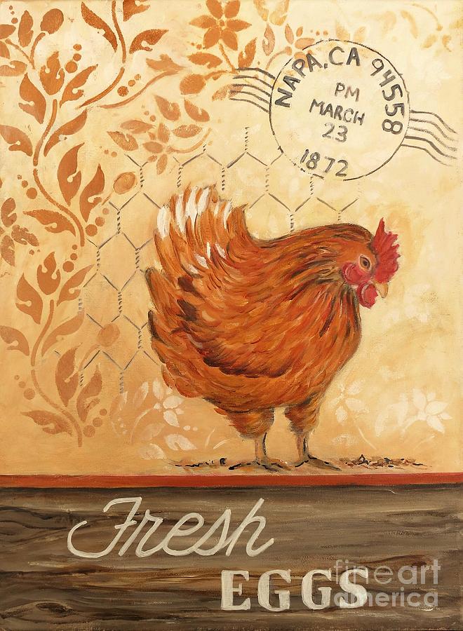 Napa Chicken Painting by Holly Bartlett Brannan