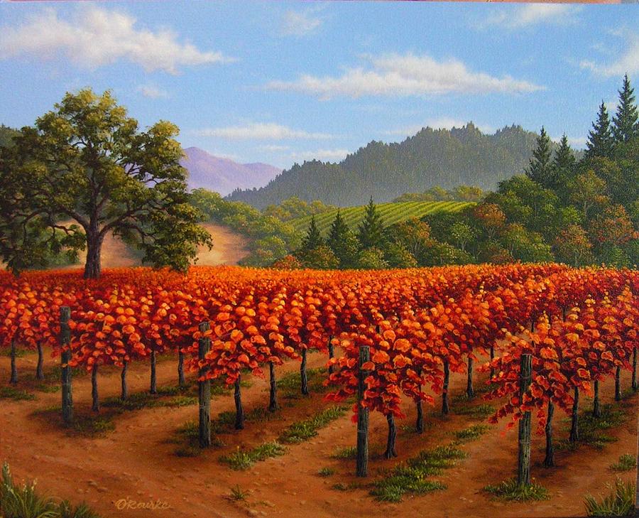 Napa Hills in Fall Painting by Patrick ORourke Fine Art America