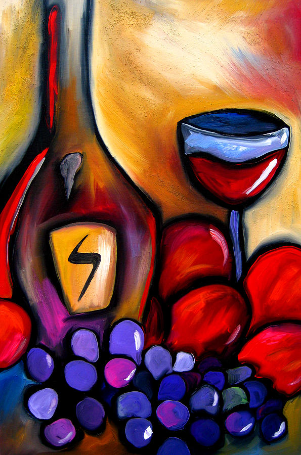 Abstract Painting - Napa Mix - Abstract Wine Art by Fidostudio by Tom Fedro