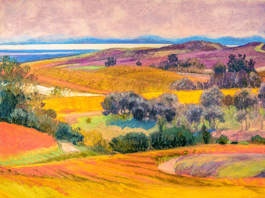 Napa Valley Hills Digital Art by Judith Barath