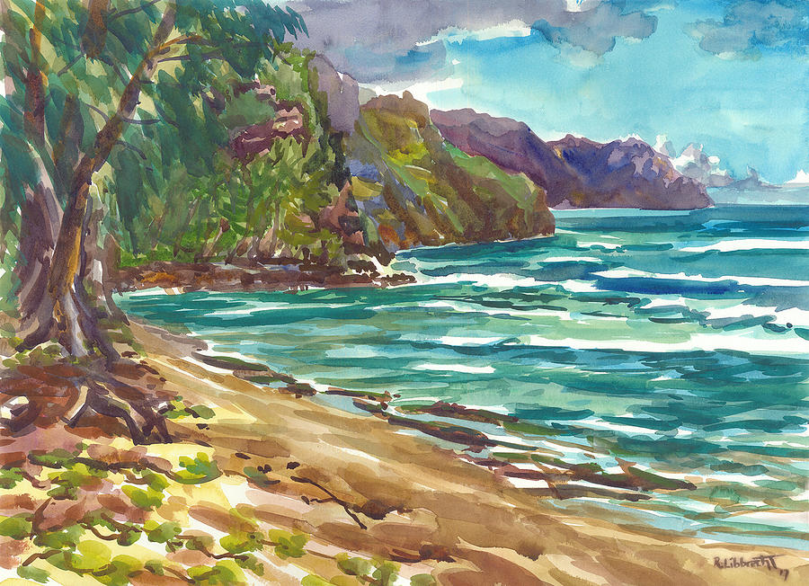 Napali Coast Kee Beach Kauai Painting By Ron Libbrecht Fine Art America   Napali Coast Kee Beach Kauai Ron Libbrecht 