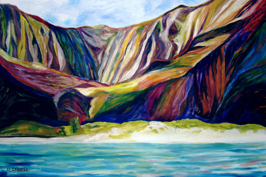 Nature Painting - Napali Coast by Nancy Isbell
