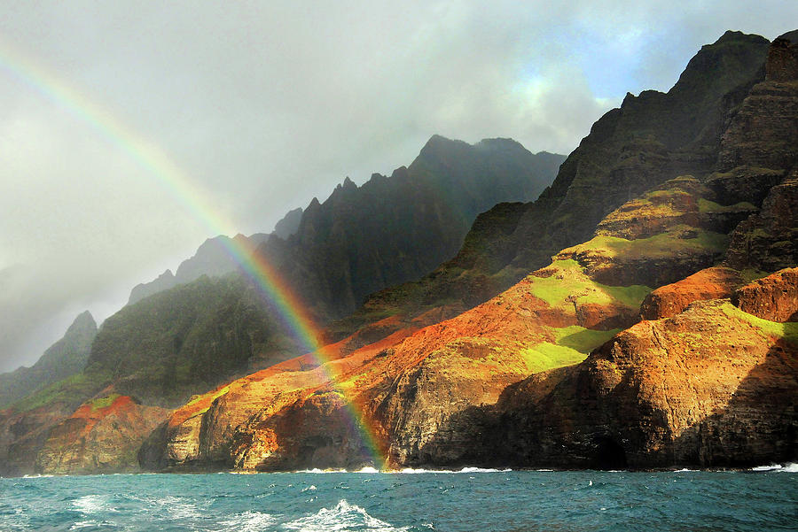 Napali Coast Rainbow Photograph by Ted Keller