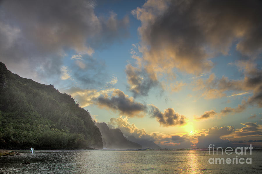 Napali Coast Sunset Kauai Photograph