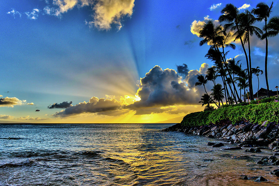 Hawaii Sunset Photograph - Napili Bay Sunset by Dave Fish