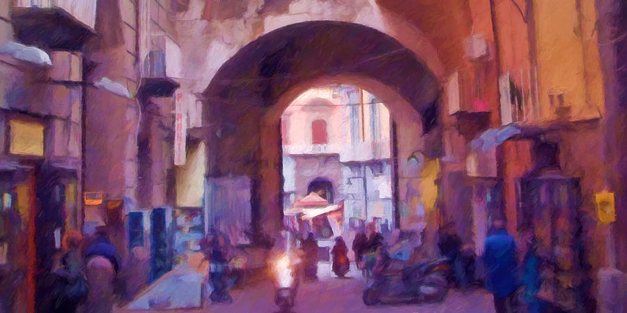 Naples Italy Impression Painting by Lutz Baar