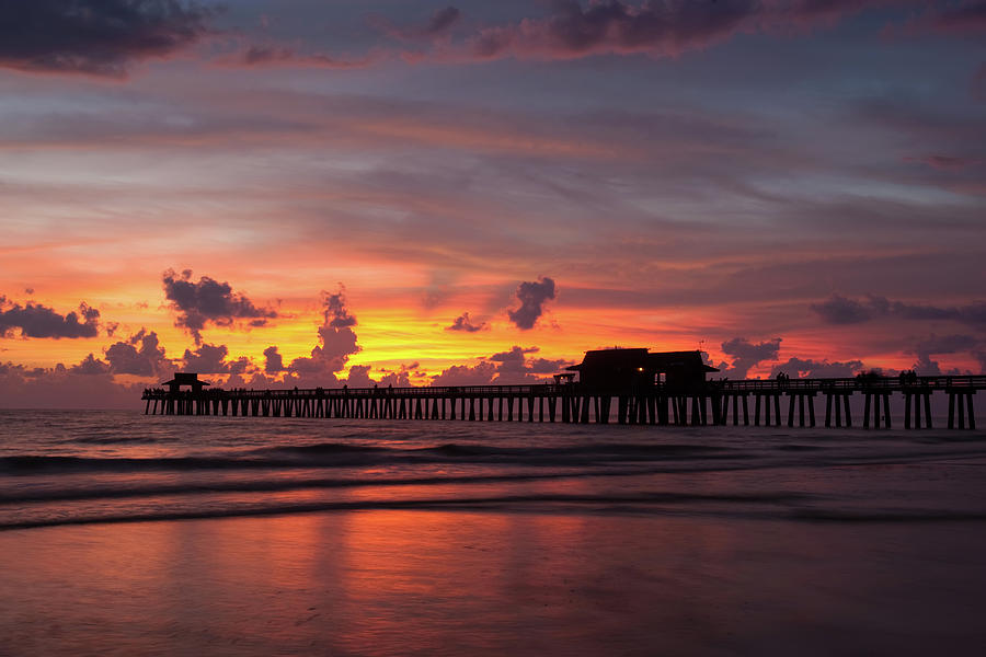 Naples Pier Silhouette  Photograph by Nick  Shirghio